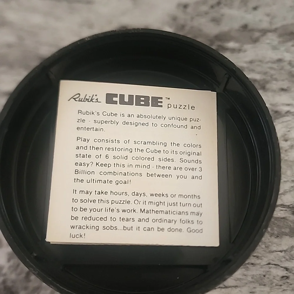 Classic Rubik's Cube Challenger Puzzle New old stock sealed in lucite case